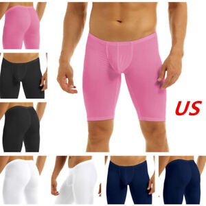 US Mens Quick Dry Tights Compression Shorts Gym Elastic Bulge Pouch Trunks Pants