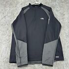 North Face Sweater Mens XL Gray Black 1/4 Zip Flight Series Fleece Sweatshirt