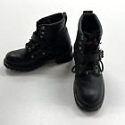 Harley Davidson Women's 81024 Black Leather Round Toe Lace Up Biker Boots Size 9