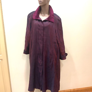 Gallery Womens Purple Trench Coat Removable Liner Plum Wine Merlot color-change