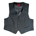 John Varvatos USA Wool Blend Slim Fit Waistcoat Vest 3 Pocket Black Size XXL