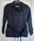 Coat Navy Blue COACH Mid Trench Belted Casual XS