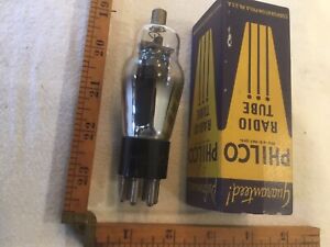 1 Philco Type 89 Black Plate Engraved Vacuum Tube Filaments Tested Used