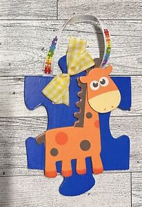 Autism Awareness Wood Giraffe Puzzle Ornament/ESE/Special Needs/SpEd/Teacher