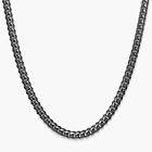 925 Sterling Silver Black Rhodium Miami Cuban Link Chain Solid 2mm  2.5mm Italy