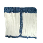 Vintage 60s Blue White Curtains Drapes Ruffle Window Treatments Long Handmade