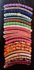 Lot of 21 COLORFUL Vintage Decorative Crocheted Wood Clothes Hangers