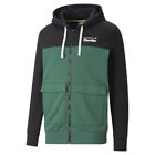 Puma Pl Hooded Full Zip Sweat Jacket Mens Green Casual Athletic Outerwear 538232
