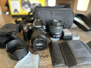 Nikon D3000 camera bundle All original boxes With 2 Lenses, Extra battery