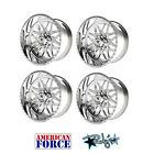 (4) 22x11 American Force Polished SS8 Trax Wheels For Chevy GMC Ford Dodge