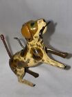 Antique Alps Japan Tin Wind Up Toy Dog with Cane in Mouth Works
