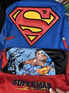 RARE  AUTHENTIC SUPERMAN SCHOOL BAG BACKPACK/Luggage Carry On W/ Wheels