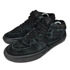 Vans Half Cab Skateboarding Shoes All Black Size 9.5 Distressed No Insoles