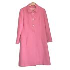 Vintage Coat Pink Wool 60s 70s Barbie Pink Button Up Lined Pockets No Size