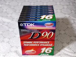 TDK D90 Audio Cassette Tapes High Output 16 pack New Sealed  Ieci/type I