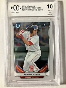 New Listing2014 BOWMAN CHROME PROSPECTS #BCP109 MOOKIE BETTS BCCG MINT OR GEM MINT 10 HOT