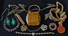 Vtg ANTIQUE Jewelry Lot Sterling Necklace Van Dell Pin Compact Carnegie Earrings