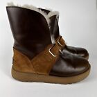 Ugg Isley Chestnut Brown Leather Waterproof Winter Boots Women's Size 7. 5