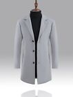 Men's Trench Coat, Casual Elegant Overcoat Fall Winter Gray high quality Luxury