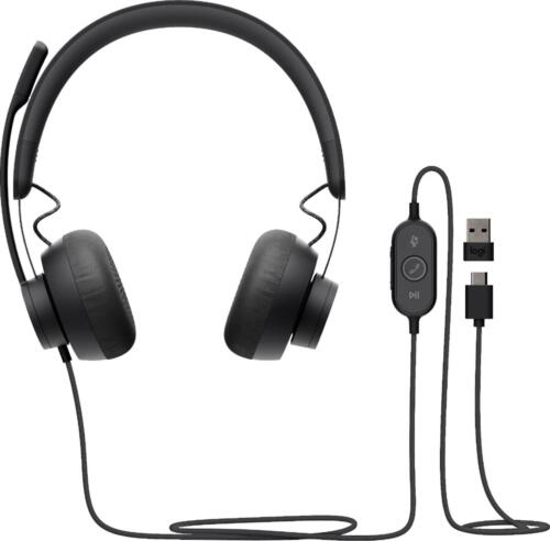 Logitech Zone 750 Wired Noise Canceling Over-Ear Headset - Black