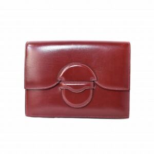 Hermes Faco Clutch Bag Second Party Red Ladies