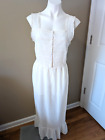 Vtg Triumph International Embroidered White Gauzy Cotton Nightgown Sz 44EU/US ML