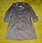 London Towne Size 40 Reg Gray Khaki Double-Breasted Trench Coat Lined Vintage