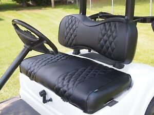 Black Diamond Stitched Seat Covers For EZGO TXT /Medalist 94-2013, Extra Cushion
