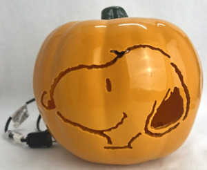 Snoopy Jack-O-Lantern Peanuts Halloween Pumpkin Plastic Carved Lights Up