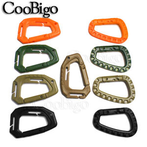 2x Plastic D-Ring Carabiner Snap Hook KeyChain Outdoor Hiking Backpack Accessory