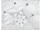 18pcs Snowy White Suede Christmas tree ornaments Baubles, Soft, Luxurious