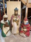 Vintage Empire 3 Three Wise Men Christmas Nativity Lighted Blow Molds