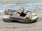 Dunham Brown Leather Adjustable Casual Comfort Sandals Mens 11 (4E) Extra Wide