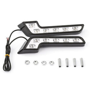 Car Front Fog Lights LED Daytime Running Lamp L Shaped Waterproof 4.8W 2Pcs (For: More than one vehicle)