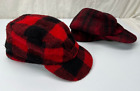 2 vintage WOOLRICH TRAPPER PLAID WINTER HAT HUNTER EAR FLAPS - USED AS IS (A2)