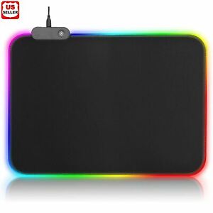 Gaming Mouse Pad RGB LED Light Color Switching For Computer Laptop Colorful USA