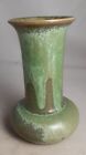 Peter's & Reed Zanesville ? Pottery Glazed Vase Drip Glaze Green 6” EXC.