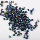 10g/lot 2.5x5mm Czech Double-hole Glass Beads Colored Oval Glass Beads for Jewel