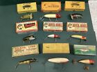 Lot of 9 Vintage Fishing Lures With Boxes Some With Paperwork