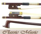 4/4 Gold Alloy Fitted Pernambuco Cello Bow with Snakewood Frog