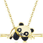 Fashion Gold Panda Bear Zircon Pendant Necklace For Women Child Gift Jewelry