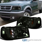 Fit 1993-1997 Ford Ranger Smoke Tinted 1PC Style Headlights w/ LED Lamps 93-97 (For: More than one vehicle)