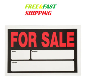 Sale Sign - Weather And Fade Resistant Plastic Auto For Sale Sign - 8″ x 12″