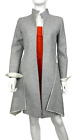 Akris $3K New 6 US 42 IT 36 D M Gray Wool Cashmere Coat Zip Silk Lined Runway