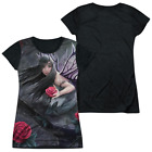 Anne Stokes Rose Fairy - Juniors Black Back T-Shirt