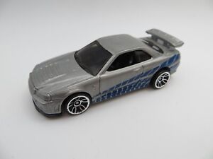Hot Wheels Fast And Furious Nissan Skyline GT-R R34 Silver Loose B1