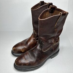 Red Wing Boots Pecos Mens Size 9 EE Brown Leather Western Workwear Steel Toe VTG