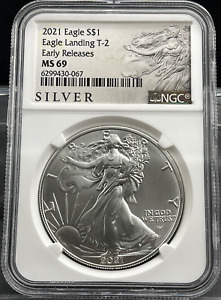 2021 American 1oz SILVER Eagle Type 2 Eagle Landing $1 NGC MS69 Early Releases