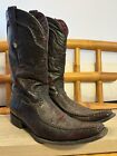 Vintage Men's Cowboy Boots Montana 12”Exotic Ostrich Leg Size 10.5E Black Cherry