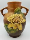 Vintage Original Roseville Water Lily 77-8 Two Handle Vase NICE
